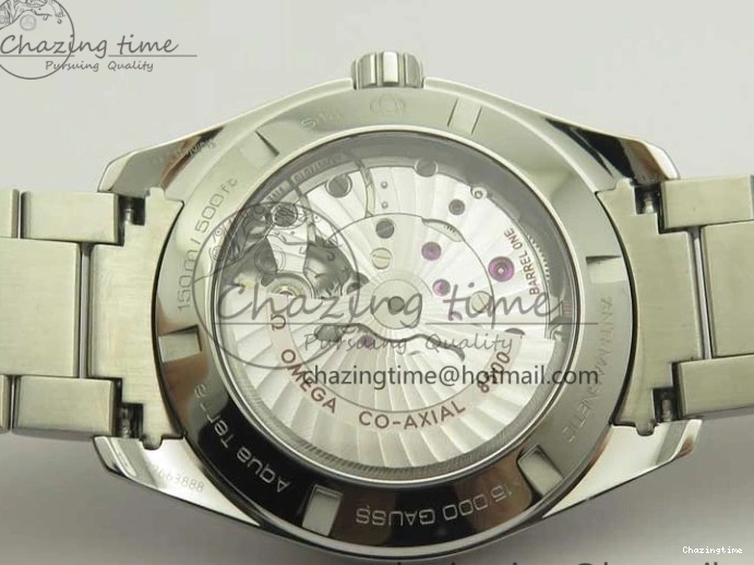 0228 FlexibleFit Aqua Terra 150M SS VSF 1:1 Best Edition Black Wave Textured Dial RG Hand on SS Bracelet A8500 Super Clone 8032